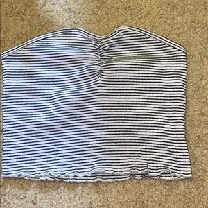 Blue and white striped tube top